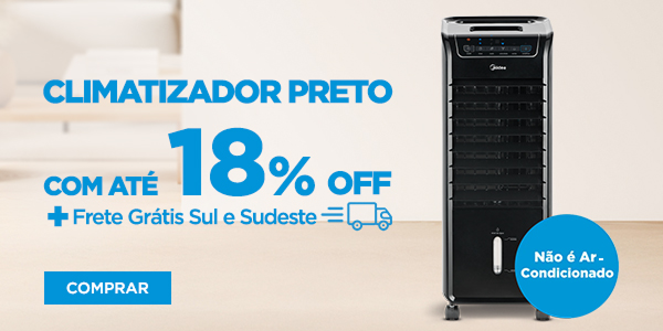 Climatizador preto com até 18% OFF + frete grátis Sul e Sudeste