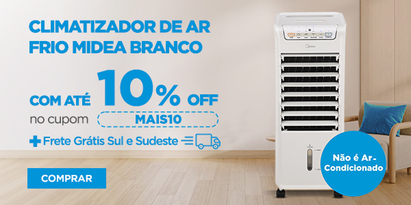Climatizador de Ar Frio Midea Branco até 10% off no cupom MAIS10 + frete grátis Sul e Sudeste